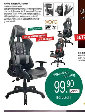 Zurbrüggen Xora racing bürostuhl „bettzy“ Angebot