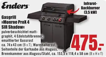 B1 Discount Baumarkt Enders Gasgrill Monroe ProX 4 SIR Shadow Angebot
