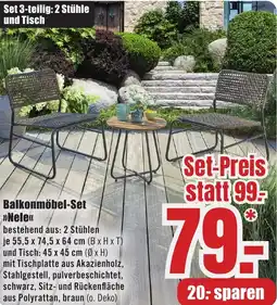 B1 Discount Baumarkt Balkonmöbel-Set Nele Angebot