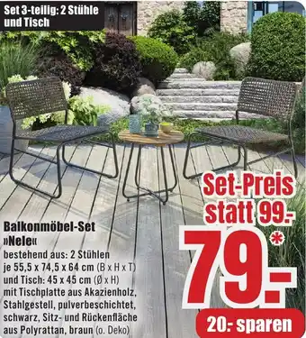 B1 Discount Baumarkt Balkonmöbel-Set Nele Angebot