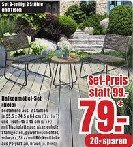 B1 Discount Baumarkt Balkonmöbel-Set Nele Angebot