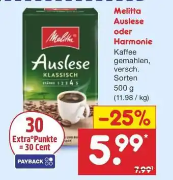 Netto Marken-Discount Melitta Auslese oder Harmonie Angebot