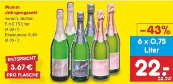 Netto Marken-Discount Mumm Jahrgangssekt Angebot