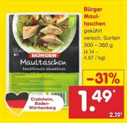 Netto Marken-Discount BÜRGER Maultaschen Angebot