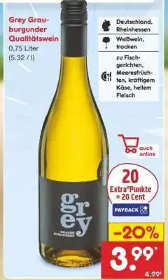 Netto Marken-Discount Grey Grauburgunder Qualitätswein Angebot