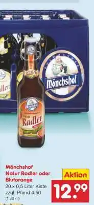 Netto Marken-Discount Mönchshof Natur Radler oder Blutorange Angebot