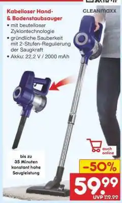 Netto Marken-Discount Kabelloser Hand- & Bodenstaubsauger Angebot