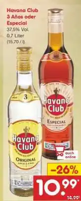 Netto Marken-Discount Havana Club 3 Años oder Especial Angebot
