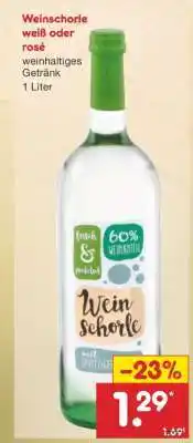 Netto Marken-Discount Weinschorle weiß oder rosé Angebot