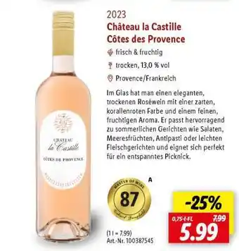 Lidl Château la Castille Côtes des Provence Angebot