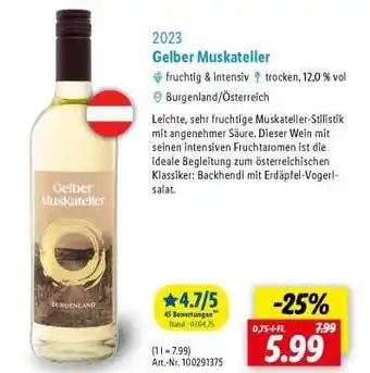 Lidl Gelber Muskateller Angebot