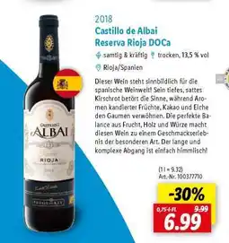 Lidl Castillo de Albai Reserva Rioja DOCa Angebot