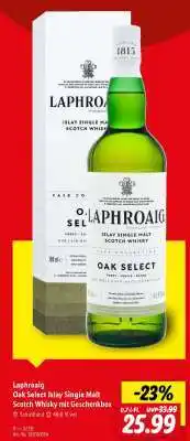 Lidl Laphroaig Oak Select Islay Single Malt Scotch Whisky mit Geschenkbox Angebot