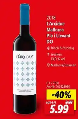 Lidl L'Arxiduc Mallorca Pla i Llevant DO Angebot
