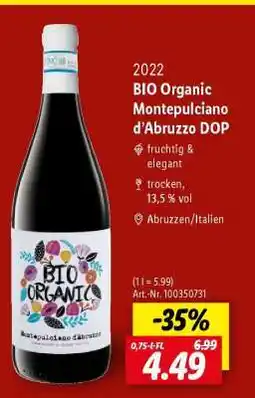 Lidl Bio Organic Montepulciano d’Abruzzo DOP Angebot