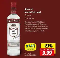 Lidl Smirnoff Vodka Red Label Angebot