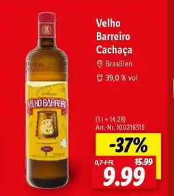 Lidl Velho Barreiro Cachaça Angebot