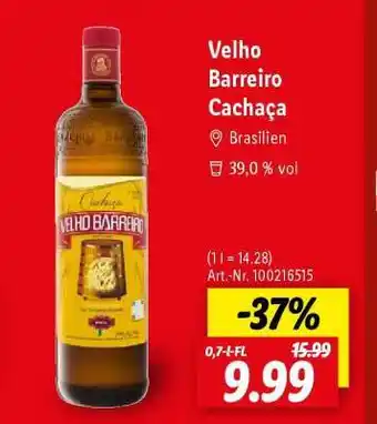 Lidl Velho Barreiro Cachaça Angebot