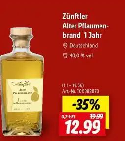 Lidl Zünftler Alter Pflaumenbrand 1 Jahr Angebot