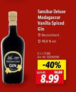 Lidl Sansibar Deluxe Madagascar Vanilla Spiced Gin Angebot