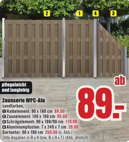 B1 Discount Baumarkt Zaunserie WPC-Alu Angebot