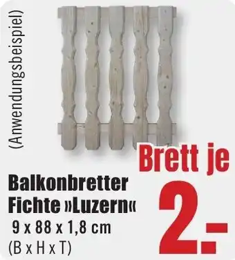B1 Discount Baumarkt Balkonbretter Fichte Luzern Angebot