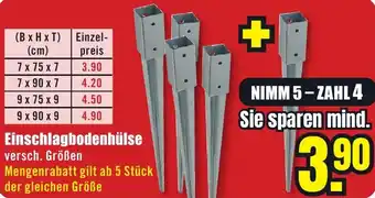 B1 Discount Baumarkt Einschlagbodenhülse Angebot