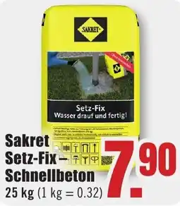 B1 Discount Baumarkt Sakret Setz-Fix Schnellbeton Angebot