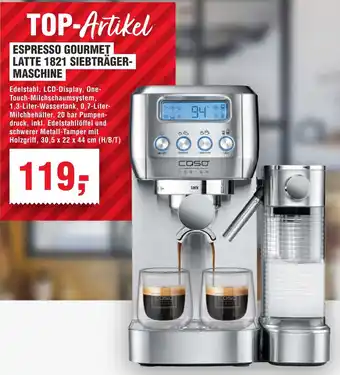 Handelshof Caso espresso gourmet latte 1821 siebträgermaschine Angebot