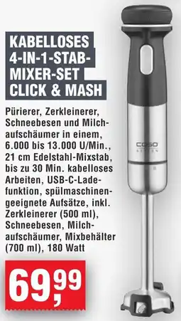 Handelshof Caso kabelloses 4-in-1-stabmixer-set click & mash Angebot