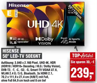 Handelshof Hisense 50" LED-TV 50E6NT Angebot