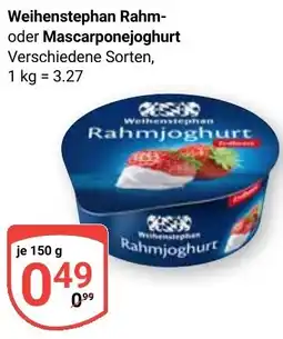 Globus Weihenstephan Rahm- oder Mascarponejoghurt Angebot