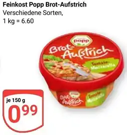 Globus Feinkost Popp Brot-Aufstrich Angebot