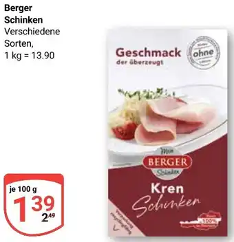 Globus Berger Schinken Angebot