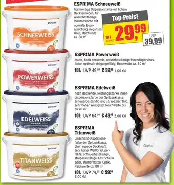 Dekor-Markt Espr!ma schneeweiß, powerweiß, edelweiß oder titanweiß Angebot