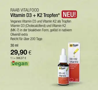 Vitalia Raab vitalfood vitamin d3 + k2 tropfen Angebot
