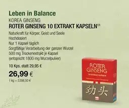 Vitalia Korea ginseng roter ginseng 10 extrakt kapseln Angebot