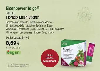 Vitalia Salus floradix eisen sticks Angebot
