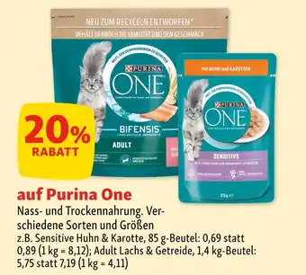Fressnapf Purina one sensitive huhn & karotte oder adult lachs & getreide Angebot