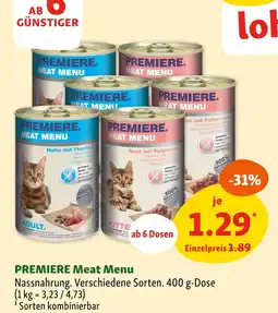 Fressnapf Premiere meat menu Angebot