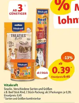 Fressnapf Vitakraft treaties bits oder beef stick oder dog minis Angebot