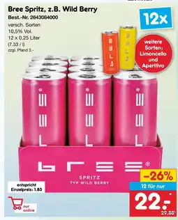 Netto Marken-Discount Bree spritz, z.b. wild berry Angebot