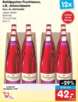 Netto Marken-Discount Rotkäppchen fruchtsecco, z.b. johannisbeere Angebot