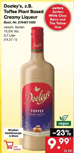 Netto Marken-Discount Dooley's toffee plant based creamy liqueur Angebot