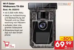 Netto Marken-Discount Technaxx wi-fi solar-wildkamera tx-326 Angebot