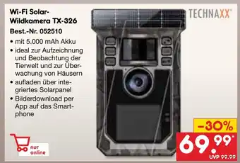 Netto Marken-Discount Technaxx wi-fi solar-wildkamera tx-326 Angebot