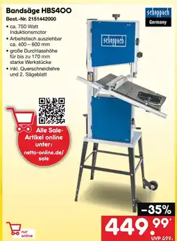 Netto Marken-Discount Scheppach bandsäge hbs400 Angebot