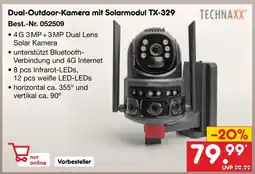 Netto Marken-Discount Technaxx dual-outdoor-kamera mit solarmodul tx-329 Angebot