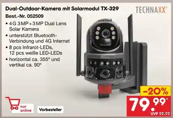 Netto Marken-Discount Technaxx dual-outdoor-kamera mit solarmodul tx-329 Angebot