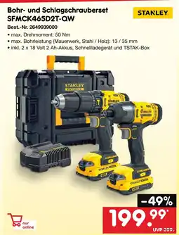 Netto Marken-Discount Stanley bohr- und schlagschrauberset sfmck465d2t-qw Angebot